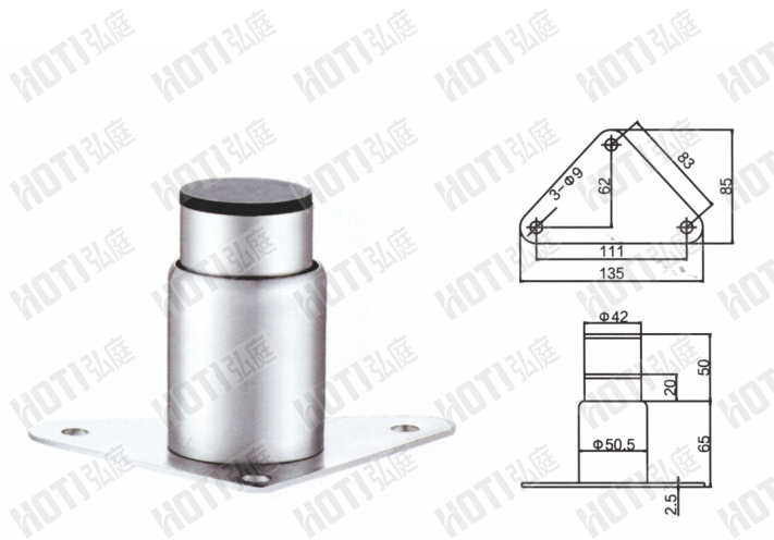 4寸西式重力调节脚（三角板）HOTI-365
