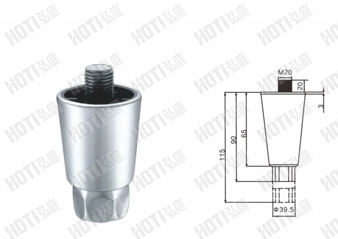 4寸塑料包钢重力调节脚HOTI-333